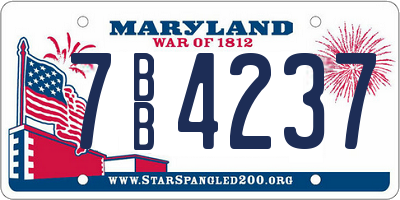 MD license plate 7BB4237