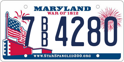 MD license plate 7BB4280