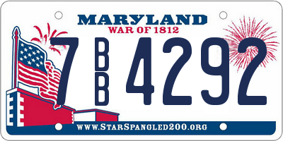 MD license plate 7BB4292