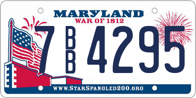 MD license plate 7BB4295
