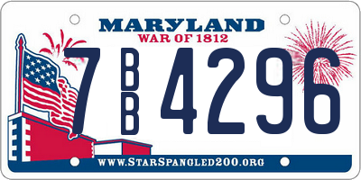 MD license plate 7BB4296