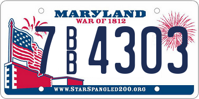 MD license plate 7BB4303