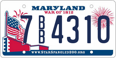 MD license plate 7BB4310