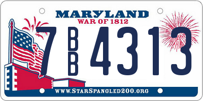 MD license plate 7BB4313