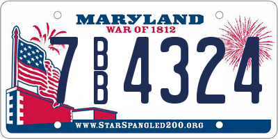 MD license plate 7BB4324
