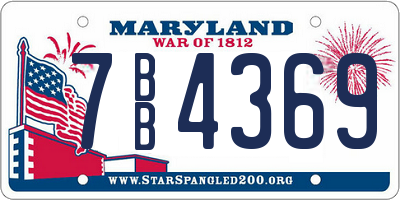 MD license plate 7BB4369