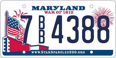 MD license plate 7BB4388