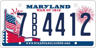 MD license plate 7BB4412