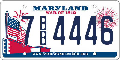 MD license plate 7BB4446