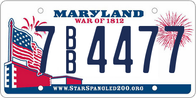 MD license plate 7BB4477