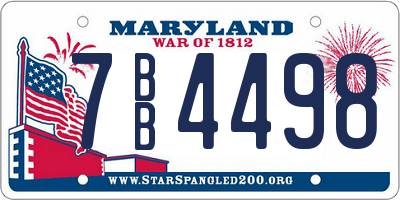 MD license plate 7BB4498