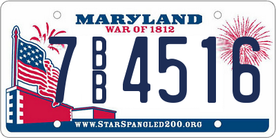 MD license plate 7BB4516