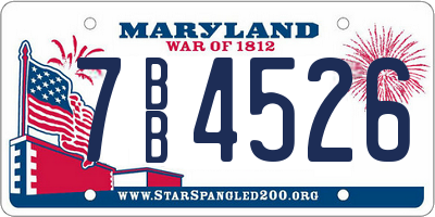 MD license plate 7BB4526