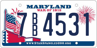 MD license plate 7BB4531