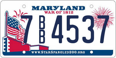 MD license plate 7BB4537