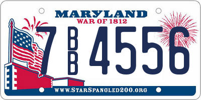 MD license plate 7BB4556