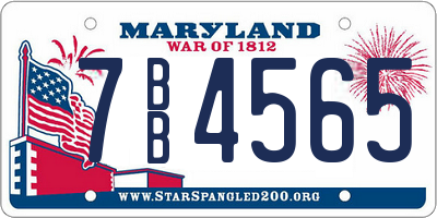 MD license plate 7BB4565