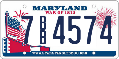 MD license plate 7BB4574