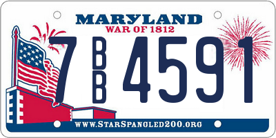 MD license plate 7BB4591