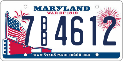MD license plate 7BB4612