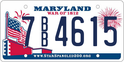 MD license plate 7BB4615