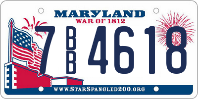 MD license plate 7BB4618