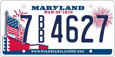 MD license plate 7BB4627