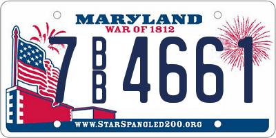 MD license plate 7BB4661