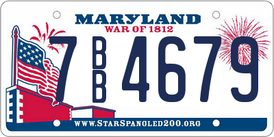 MD license plate 7BB4679
