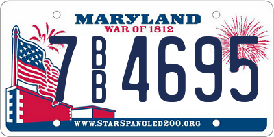 MD license plate 7BB4695