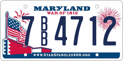 MD license plate 7BB4712