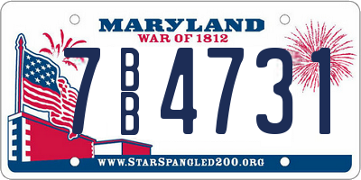 MD license plate 7BB4731