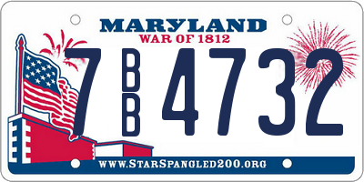 MD license plate 7BB4732