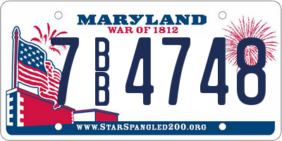 MD license plate 7BB4748