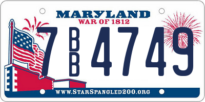 MD license plate 7BB4749