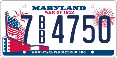 MD license plate 7BB4750