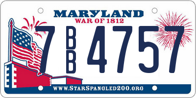 MD license plate 7BB4757