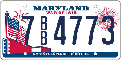MD license plate 7BB4773
