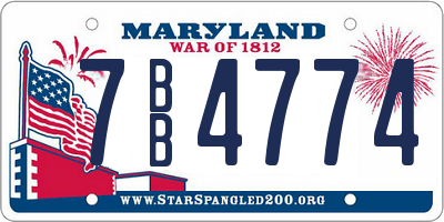 MD license plate 7BB4774