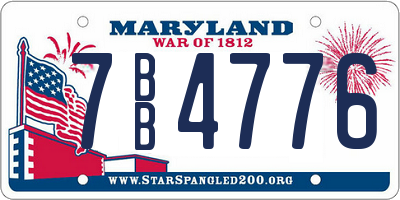 MD license plate 7BB4776