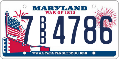 MD license plate 7BB4786