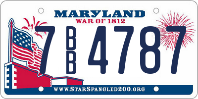 MD license plate 7BB4787