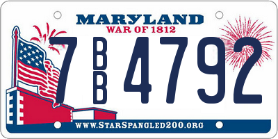 MD license plate 7BB4792