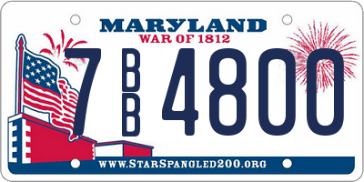 MD license plate 7BB4800