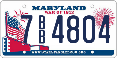 MD license plate 7BB4804