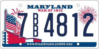 MD license plate 7BB4812