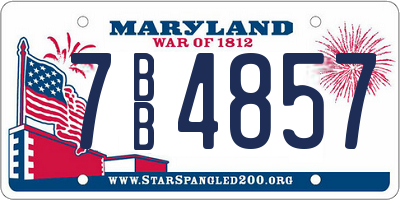 MD license plate 7BB4857
