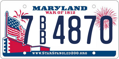 MD license plate 7BB4870