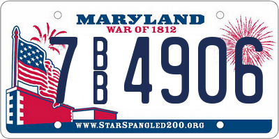 MD license plate 7BB4906