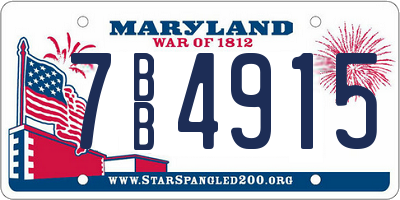 MD license plate 7BB4915